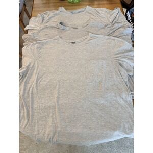 LOT of 3 Men's T-shirts 6XL KingSize Short Sleeve w/pockets Crew Neck Gray